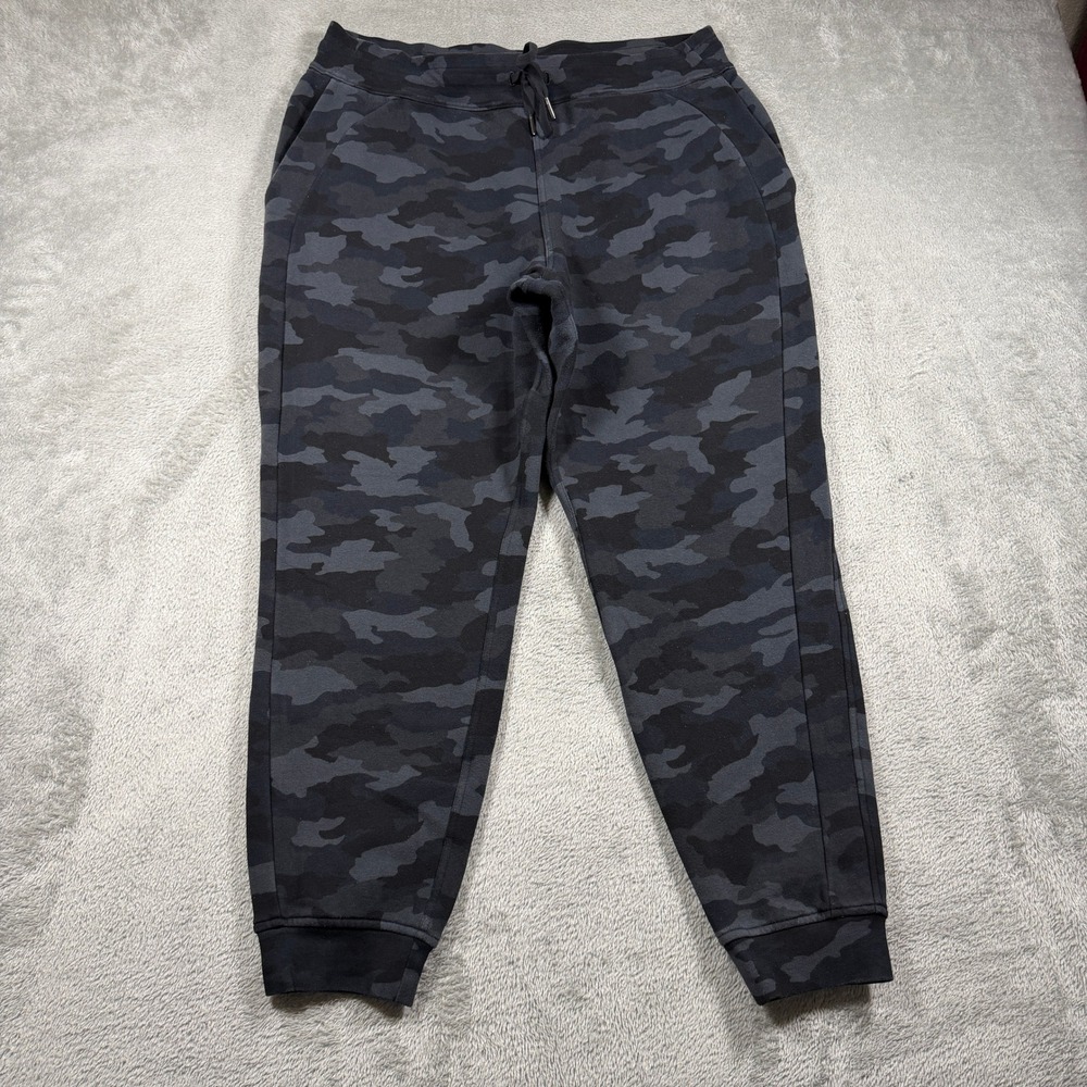 Lululemon Scuba High Rise Jogger Women 14 Black Camo Fleece Sweatpants